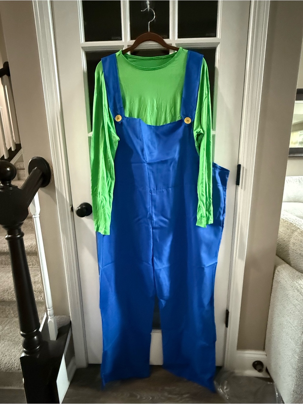 Super Mario Brothers “Luigi” Costume/Overalls with Green Top - Fun Playwear